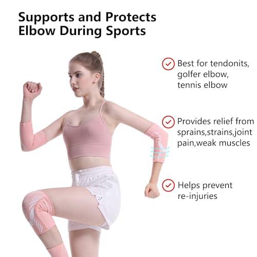 Cinlitek Cinlitek Elbow Support Brace for Women and Men,Elbow Compression Sleeve, for Golfers Elbow, Tennis Elbow, Arthritis, Weightlifting, Tendonitis,Gym,Workouts,Reduce Joint Pain(Pink, X-Large)