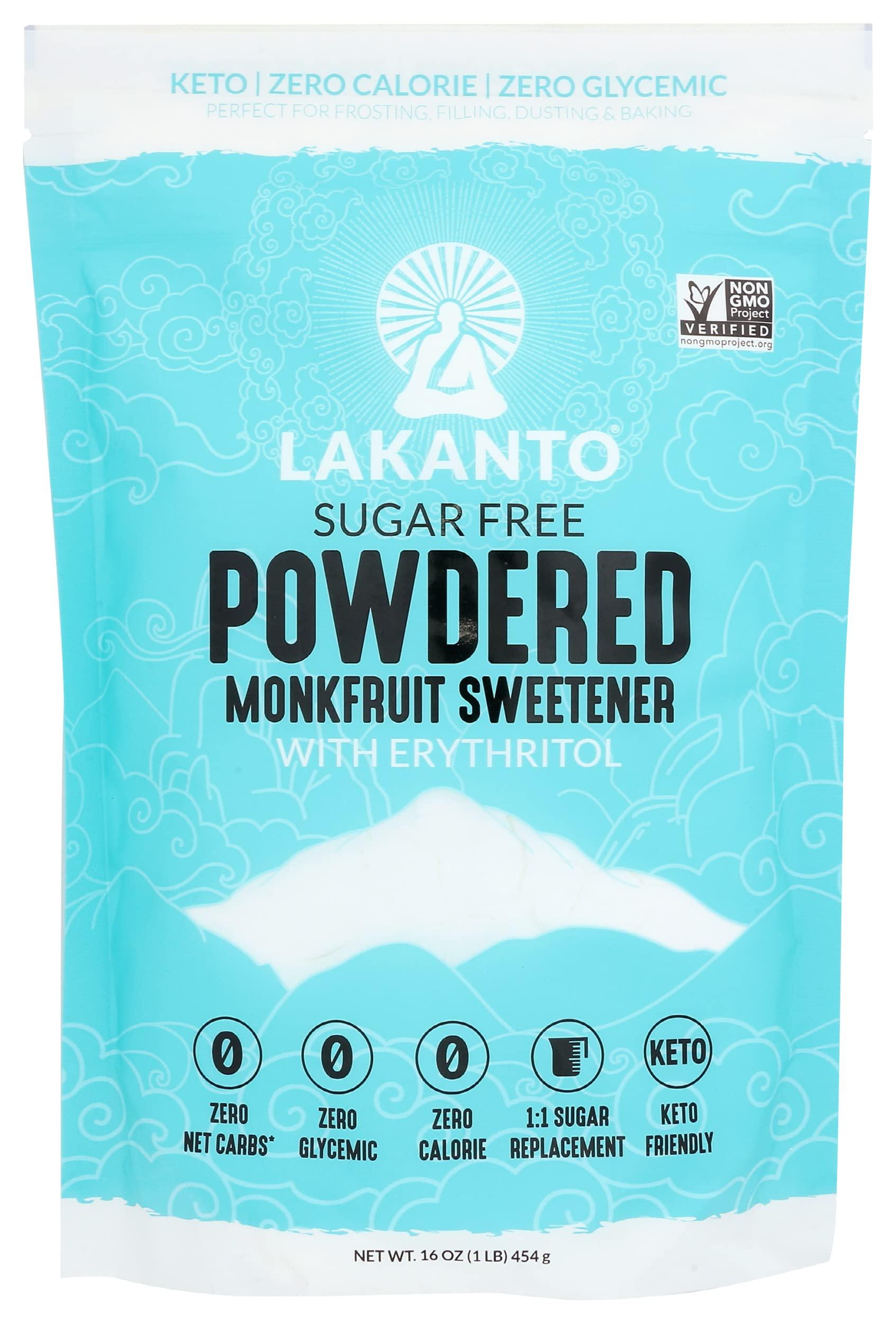 Lakanto Lakanto Powdered Monkfruit Sweetener With Erythritol, Sugar Free, Zero Additives, 16 Ounce (Pack Of 8)