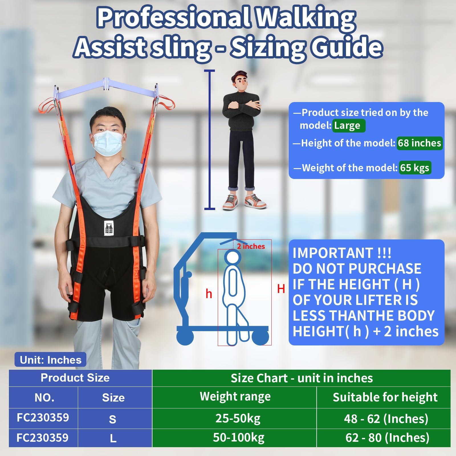 EZ Assistive EZ Assistive Professional Walking Assist sling with Magical 4-way Stretchable Fabric, Patient Lift Training Sling for Home Use and Hospital, 500lb(230kgs) Weight Capacity (Small)