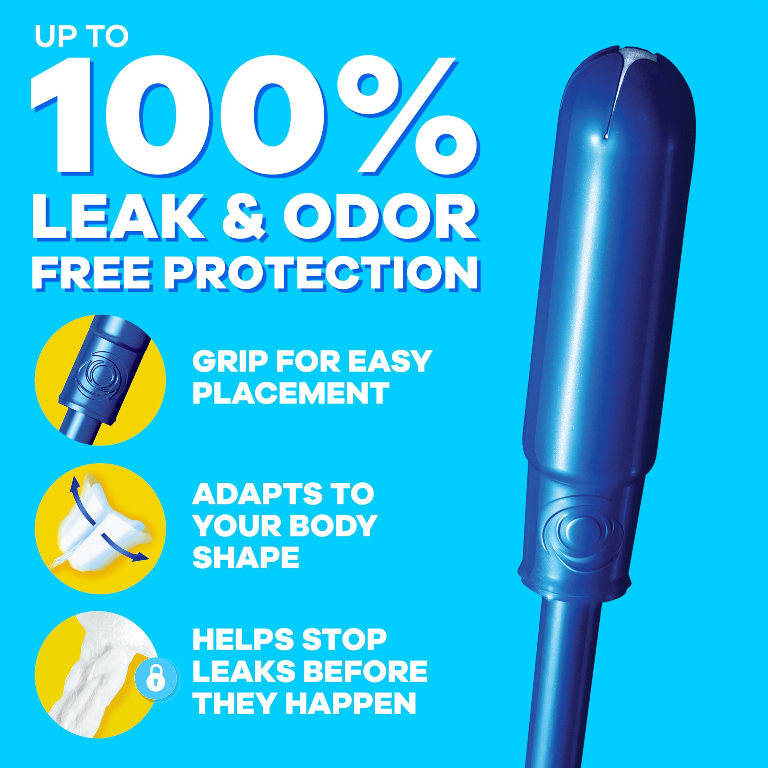 Tampax Tampax Pearl Tampons Ultra Absorbency with BPA-Free Plastic Applicator and LeakGuard Braid, Unscented, 32 Count