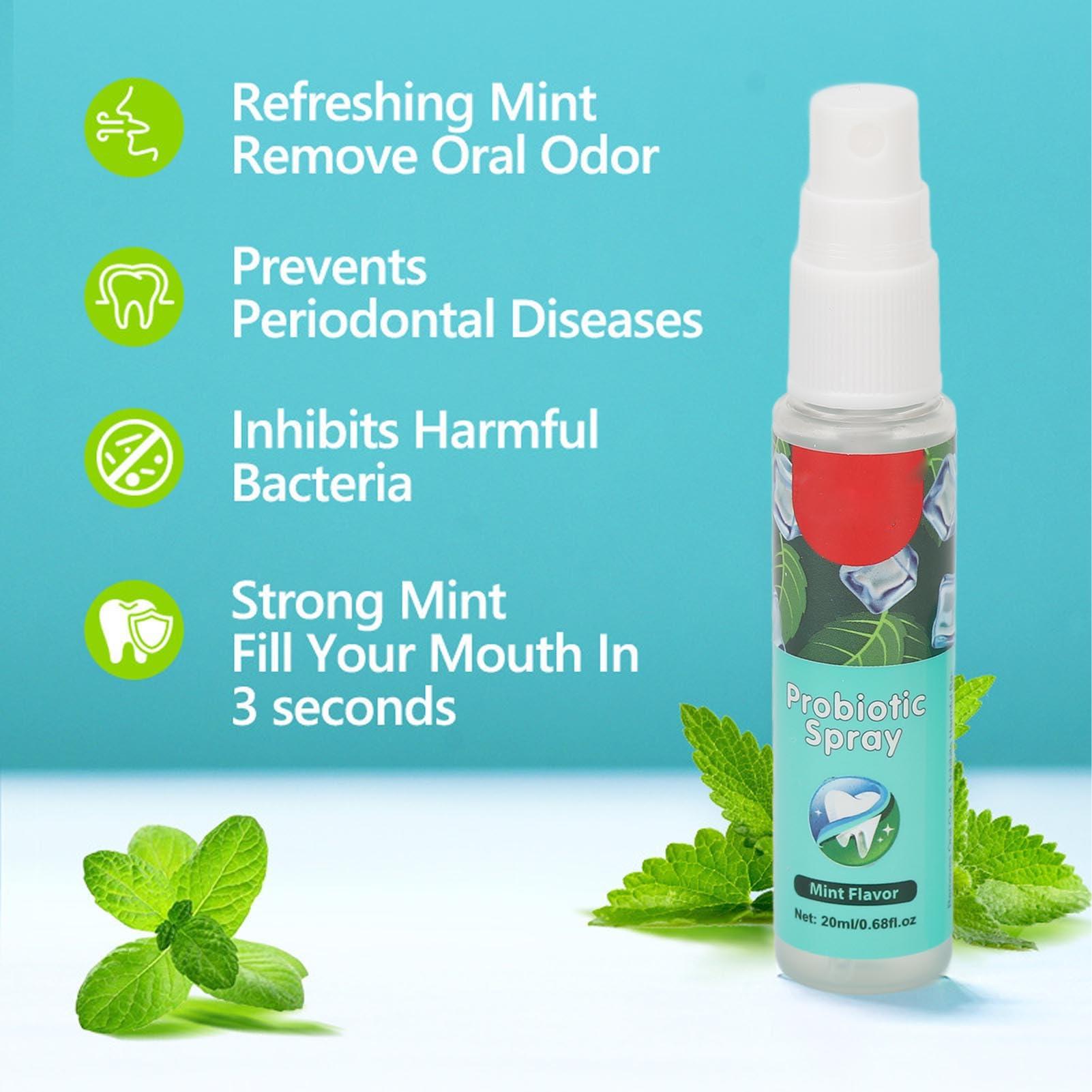 YUSHANCHENG Mouth Spray Oral Spray Bad Breath Treatment Relieve Dry Mouth Long Lasting Mint Freshener 20ml Pocket Size