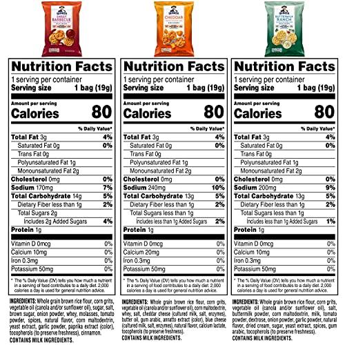 Quaker Quaker Rice Crisps, Gluten Free, 3 Flavor, Single Serve, 0.67, Savory Variety Pack, 20.1 Oz,Pack of 30