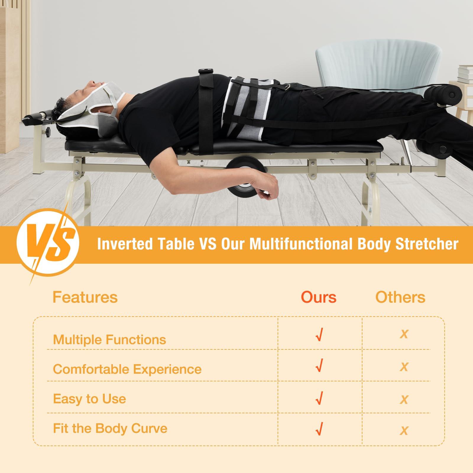 LYNICESHOP Multifunctional Spine Stretcher Machine Therapy Table, Cervical Traction Back Strencher Lumbar Bed Body Stretching Spine Cervical Stretcher Vertebra Lumbar