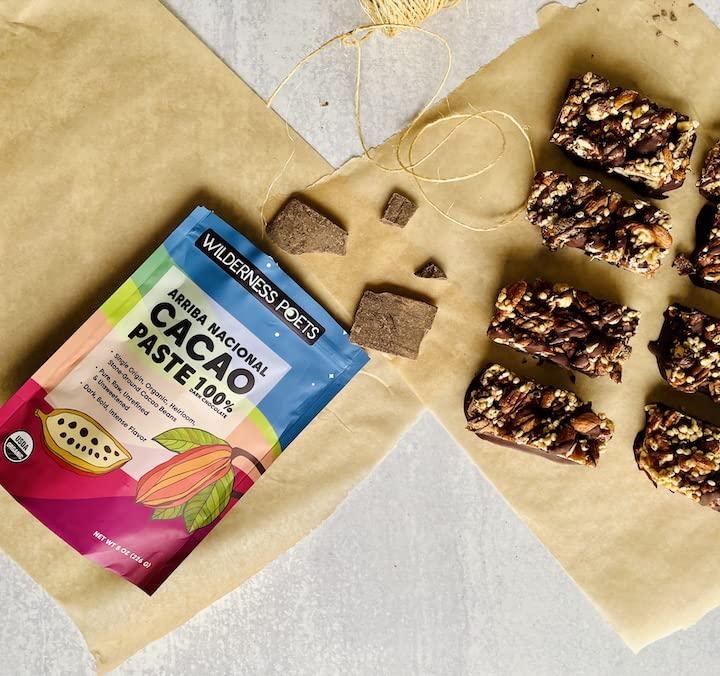 Wilderness Poets Wilderness Poets Organic Cacao Paste - Made from Stone Ground, Raw 100% Cacao Beans (8 Ounce - 227g)