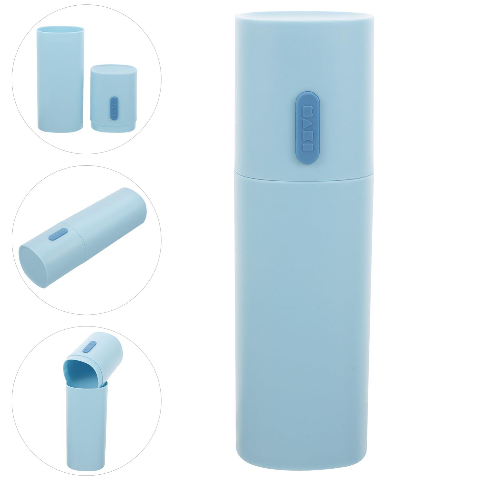 Didiseaon Didiseaon 1pc Travel Toothbrush Container with Lid Travel Size Toiletries Travel Toothpaste Holder Eletric Toothbrush Electric Toothbrush Holder Travel Size Toothpaste Mini Cup Sky-Blue Pp