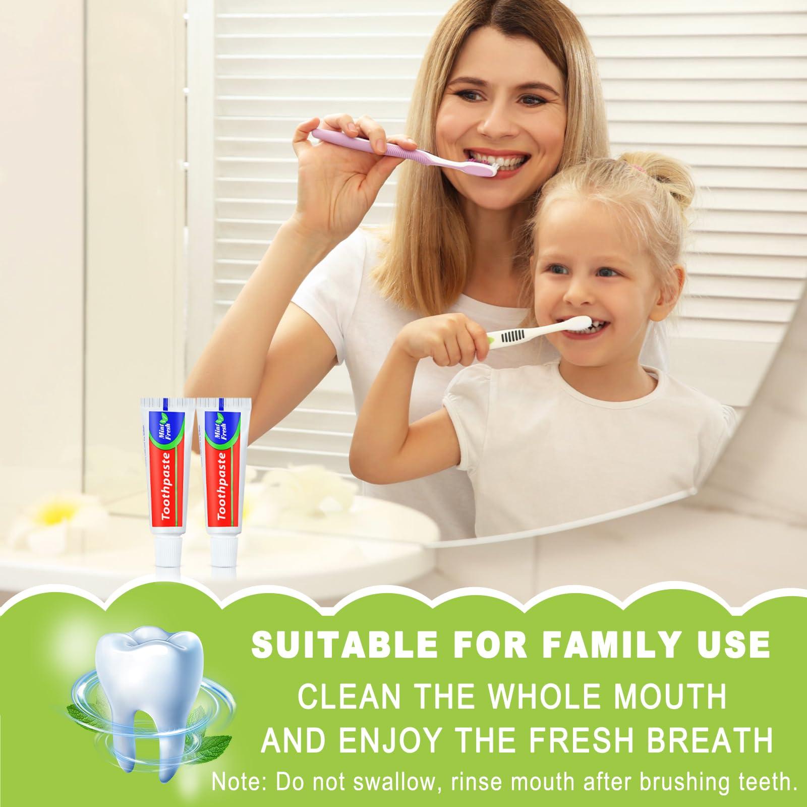 HAIFOTRVA HAIFOTRVA 100 Tubes Bulk Travel Size Toothpaste,Miniature 0.88oz(25g) Small Toothpaste Travel Size Bulk 1.3x3.93 inches Peppermint Mini Disposable Toothpaste for Hotel,Guests,Homeless,Charity