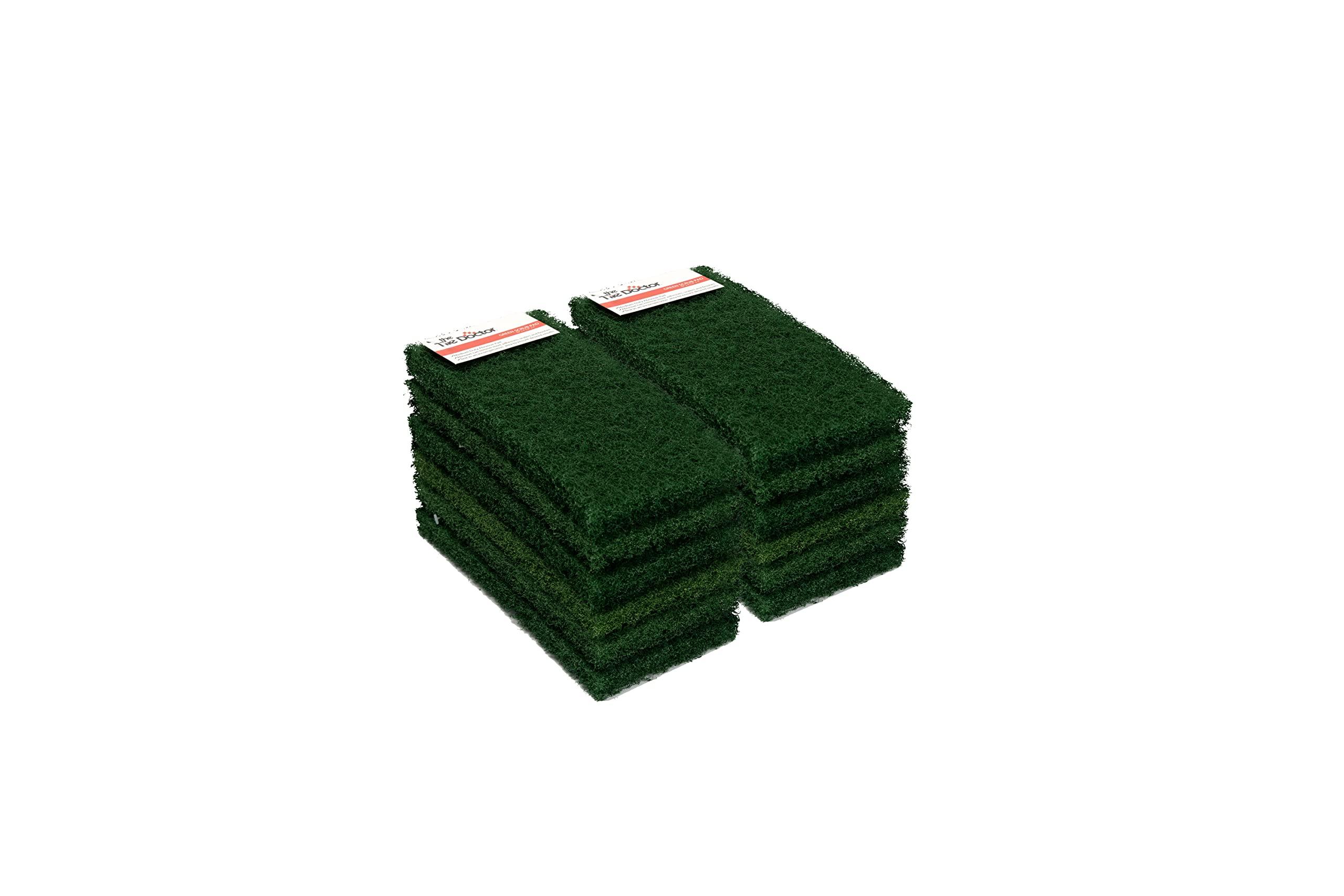 The Tile Doctor The Tile Doctor Multipurpose Scrub Pad - Ideal for Bathroom, Kitchen & Floor Cleaning - Non-Scratch Dish Sponge & Shower Scrubber - Commercial Grade - (Green - Heavy Duty, 12 Pack)
