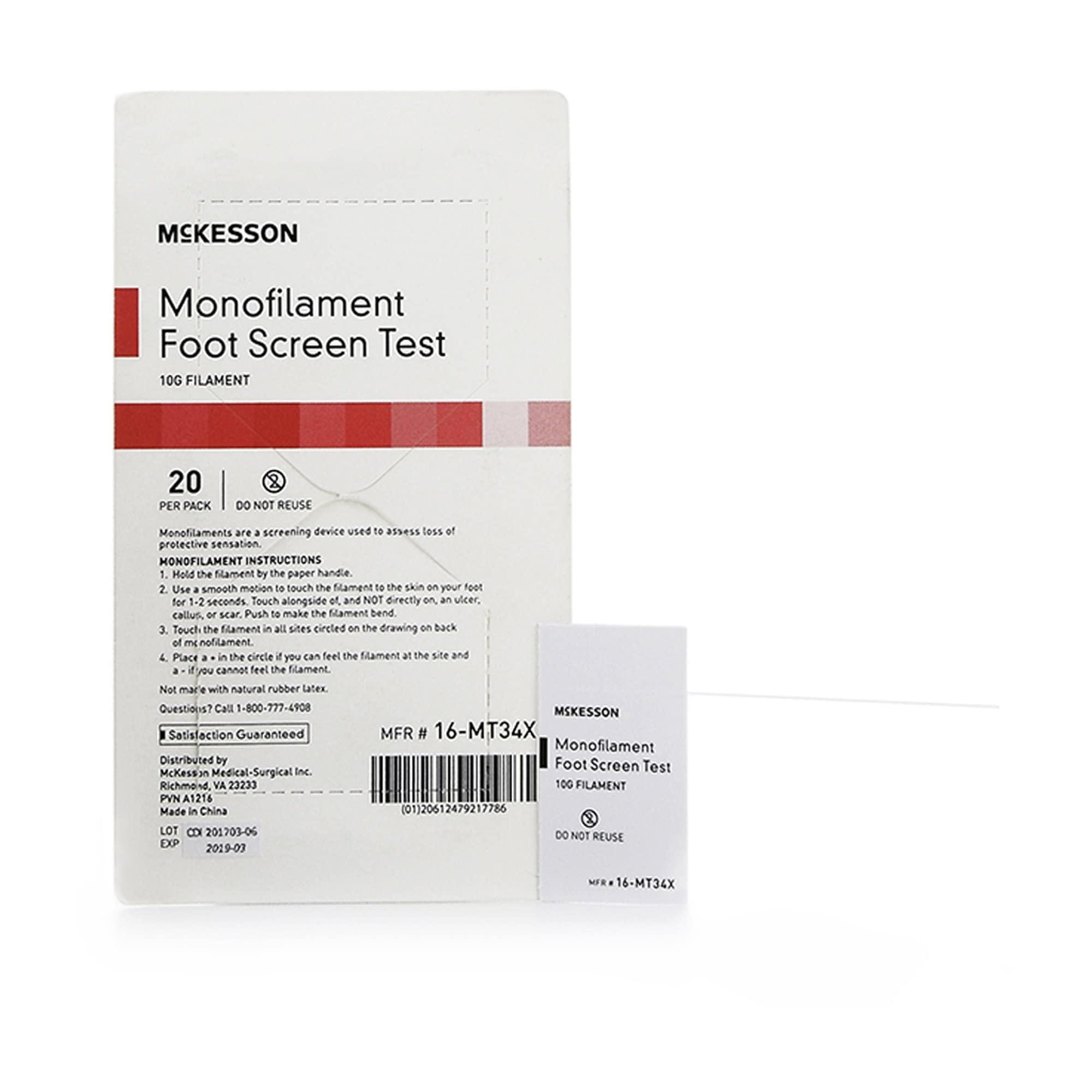 McKesson McKesson Monofilament Foot Screen Test, Neuropathy Screening Test Diabetic, 10 g, 20 Count