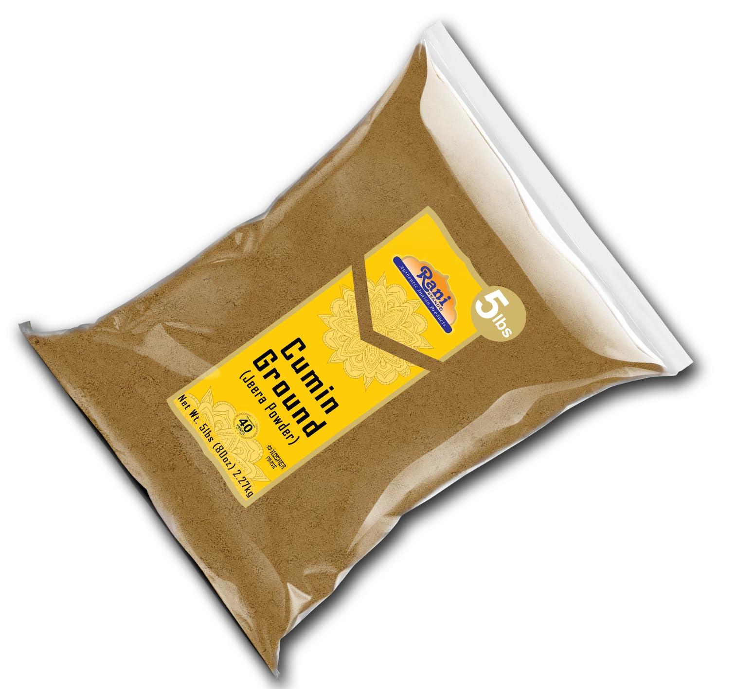 Rani Brand Authentic Indian Products Rani Cumin (Jeera) Powder Spice 80oz (5lbs) 2.27kg Bulk ~ All Natural | Vegan | Gluten Friendly | NON-GMO | Kosher | Indian Origin