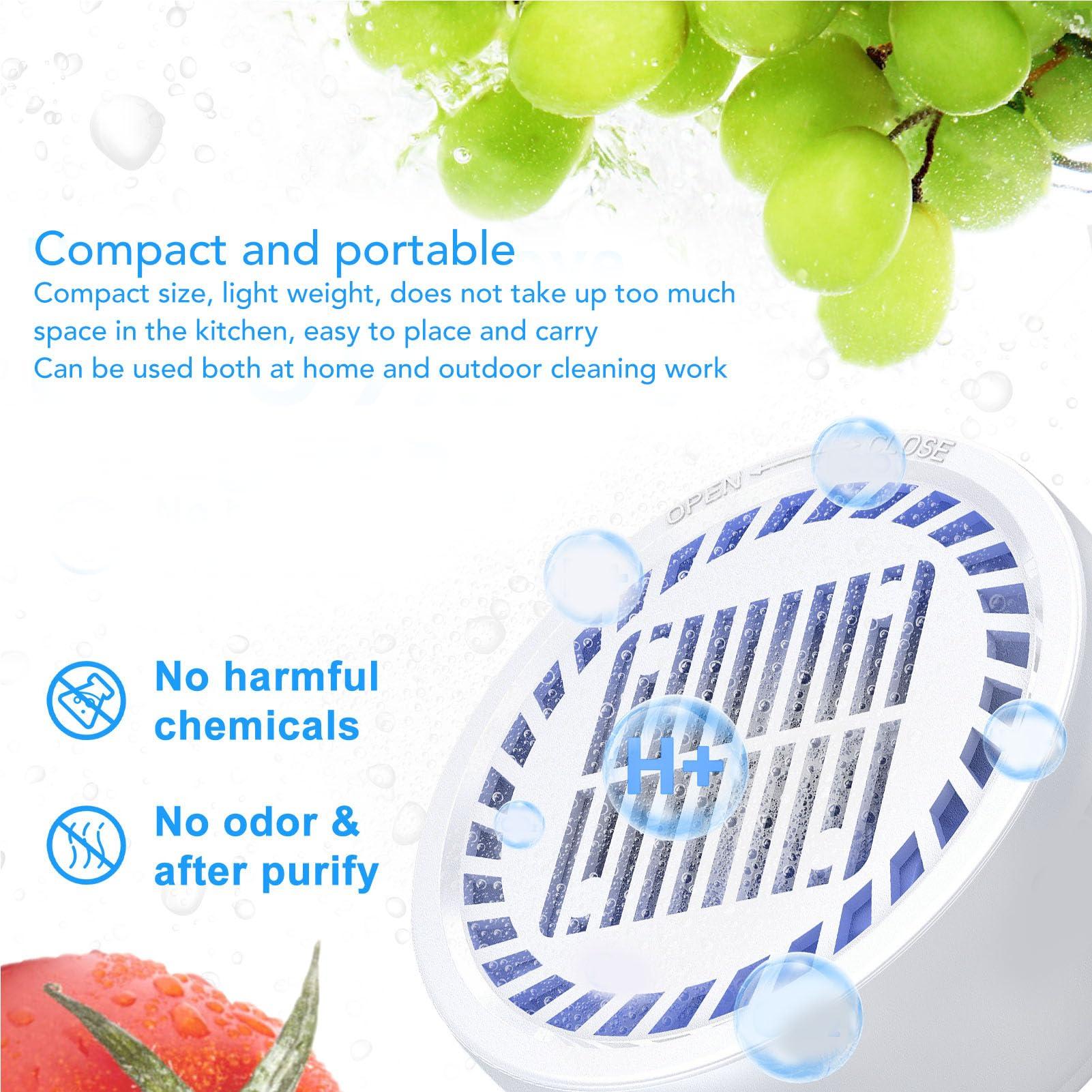 NineLife Basics Fruit and Vegetable Washing Machine, Rotatable Fruit and Vegetable Purifier Fruit Cleaner Device Turns on in The Water, IPX7 Water Type C Charging Fruit Cleaner Device