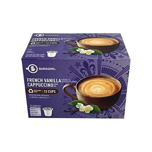 Barissimo Barissimo Cappuccino Coffee Cocoa Pods 2 Pack K-Cup Compatible (Caramel Cappuccino And French Vanilla Cappuccino)