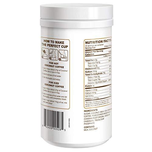 CAcafe CAcafe Coconut Coffee, Coconut Infused Colombian Coffee, Creamy Drink Mix, Make Iced or Hot, Packed with Antioxidants, Natural Energy, and Stress Relief 19.05oz