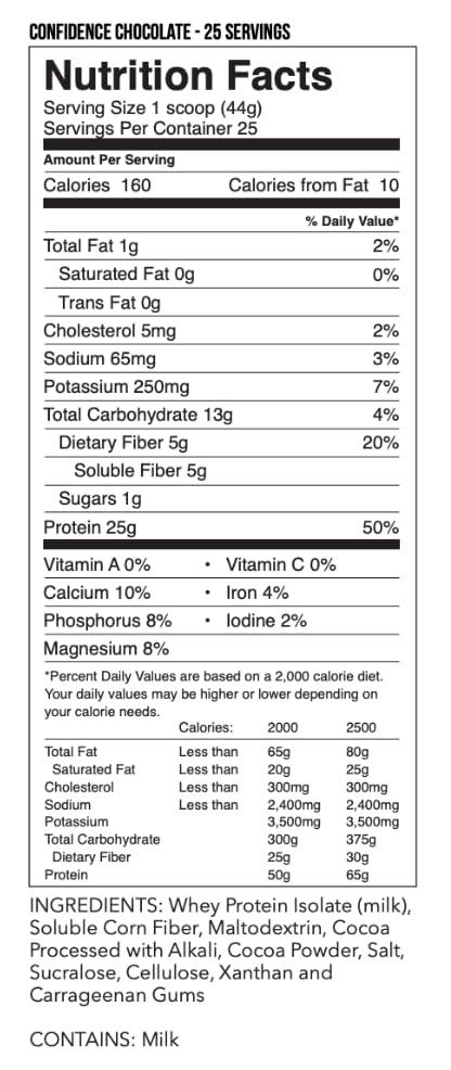 JBN - Just Be Natural JBN - Just Be Natural Confidence Whey Protein Isolate Powder (Chocolate, 25)