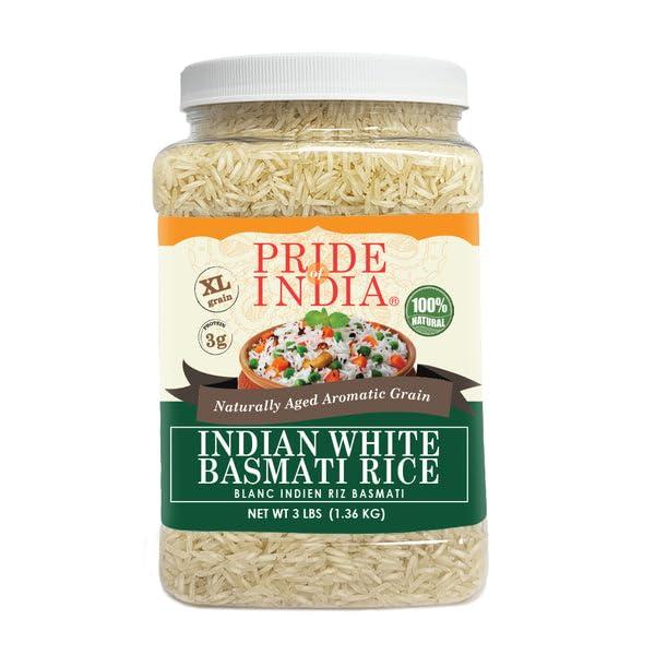 Pride Of India Pride Of India - PACK of 6 - Extra Long Indian Basmati Rice, Naturally Aged Aromatic Grain, 3 lbs Jar