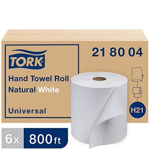 Tork Tork Paper Hand Towel Roll Natural White H21, Universal, 100% Recycled Fiber, 6 rolls x 800 ft, 218004