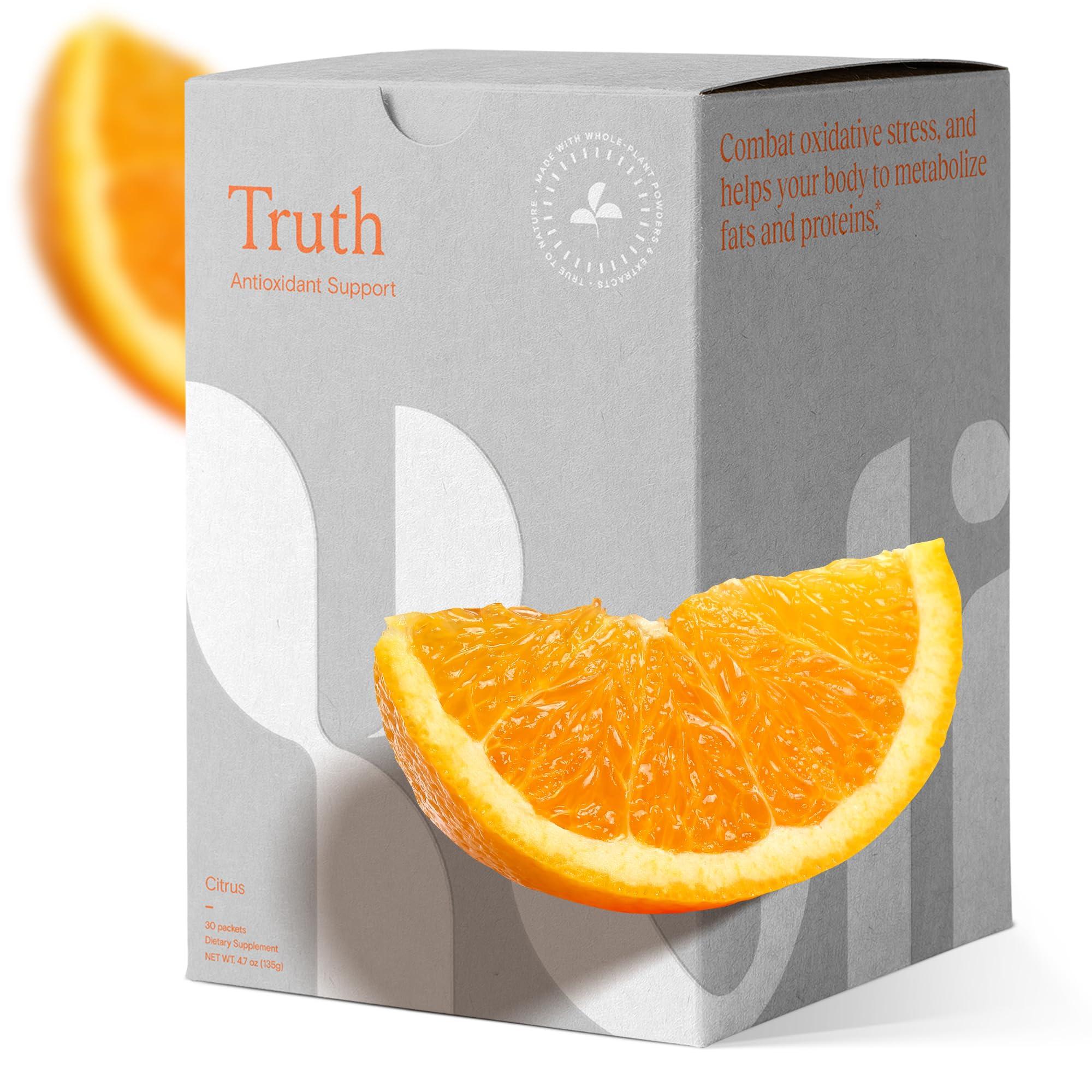 Yoli Yoli Truth Antioxidant and Immune Support Supplement with Vitamin C, Botanicals, Superfruits, and Minerals - Citrus, 30 Packets