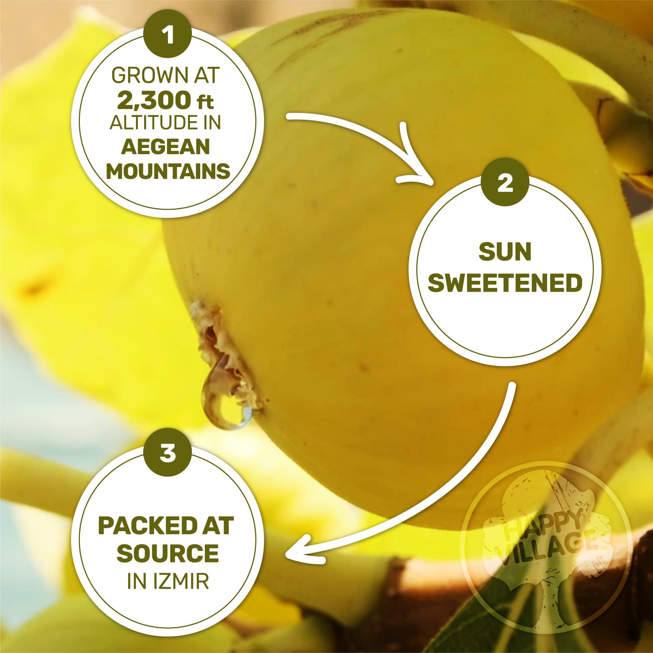 Happy Village Organic Turkish Dried Figs, No Sugar Added Dried Fruit | Happy Village | 20 OZ Fresh Packed - Unsweetened Unsulfured Fruits - Sun Dry Smyrna Fig