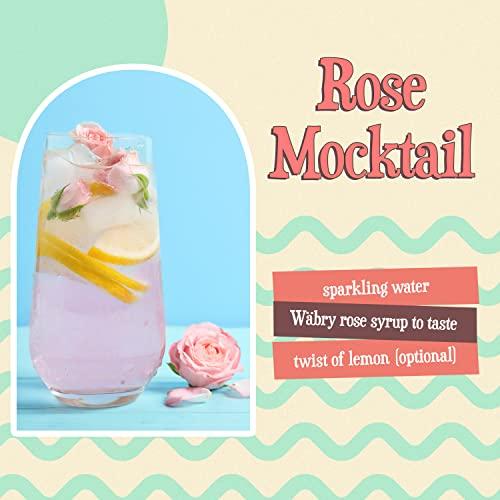 Wabry Wäbry Organic Rose Syrup – 16.4oz (468g), Natural Coffee Syrup, Perfect for Lattes, Tea, Shaved Ice and Soda, Vegan Friendly, Non-GMO, Dye-Free Snow Cone Syrup – BPA-Free Plastic Bottle