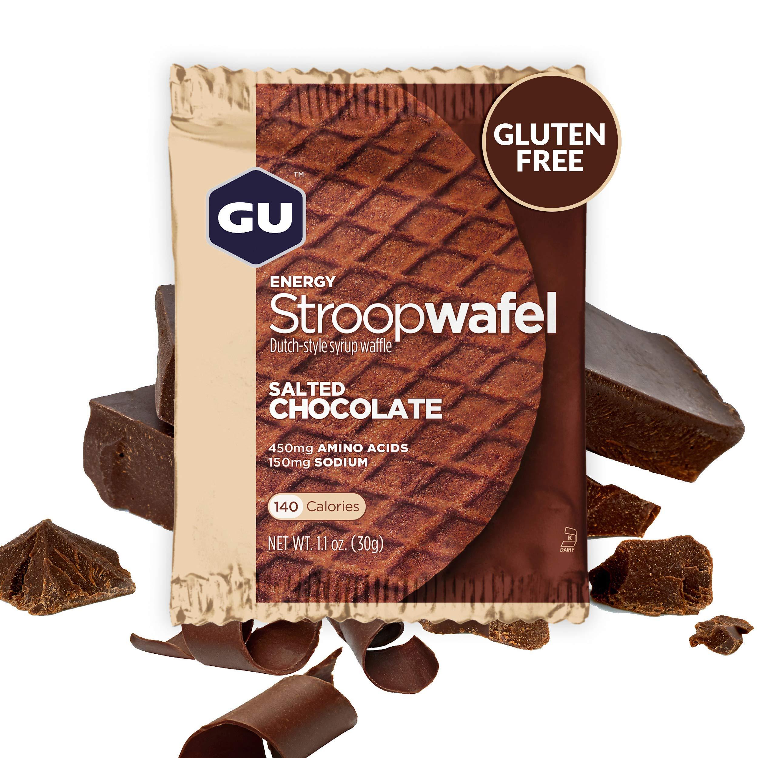GU Energy GU Energy Stroopwafel Salted Chocolate Sports Nutrition Waffle, Caffeine-Free, Gluten-Free, and Kosher dairy, On-the-Go Energy for Any Workout, 16 Count