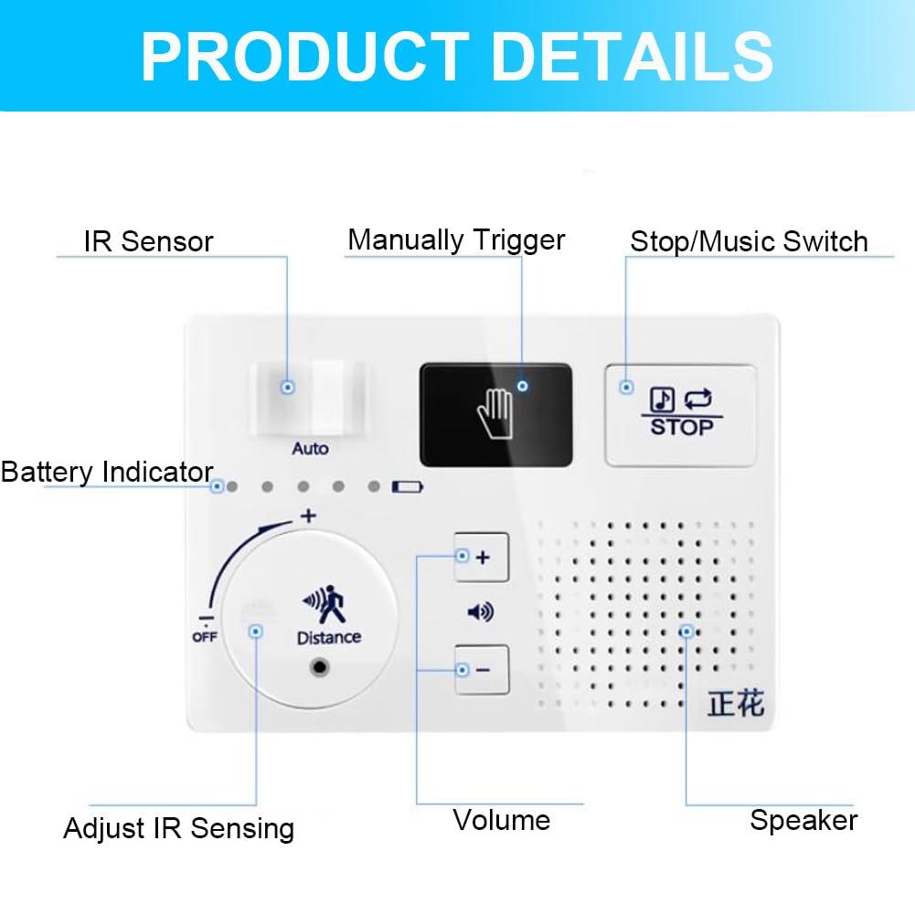 KiaoTime KiaoTime Bathroom White Noise Machine for Bathroom Privacy Motion Activated, Bathroom Noise Blocker - Sound Machine of Running Water Masks The Sound of Toilet Bathroom Restroom