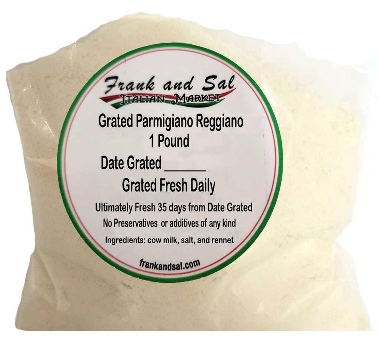 Frank and Sal Italian Market Parmigiano Reggiano - Grated Cheese - 1 Pound Ground Fresh Daily.