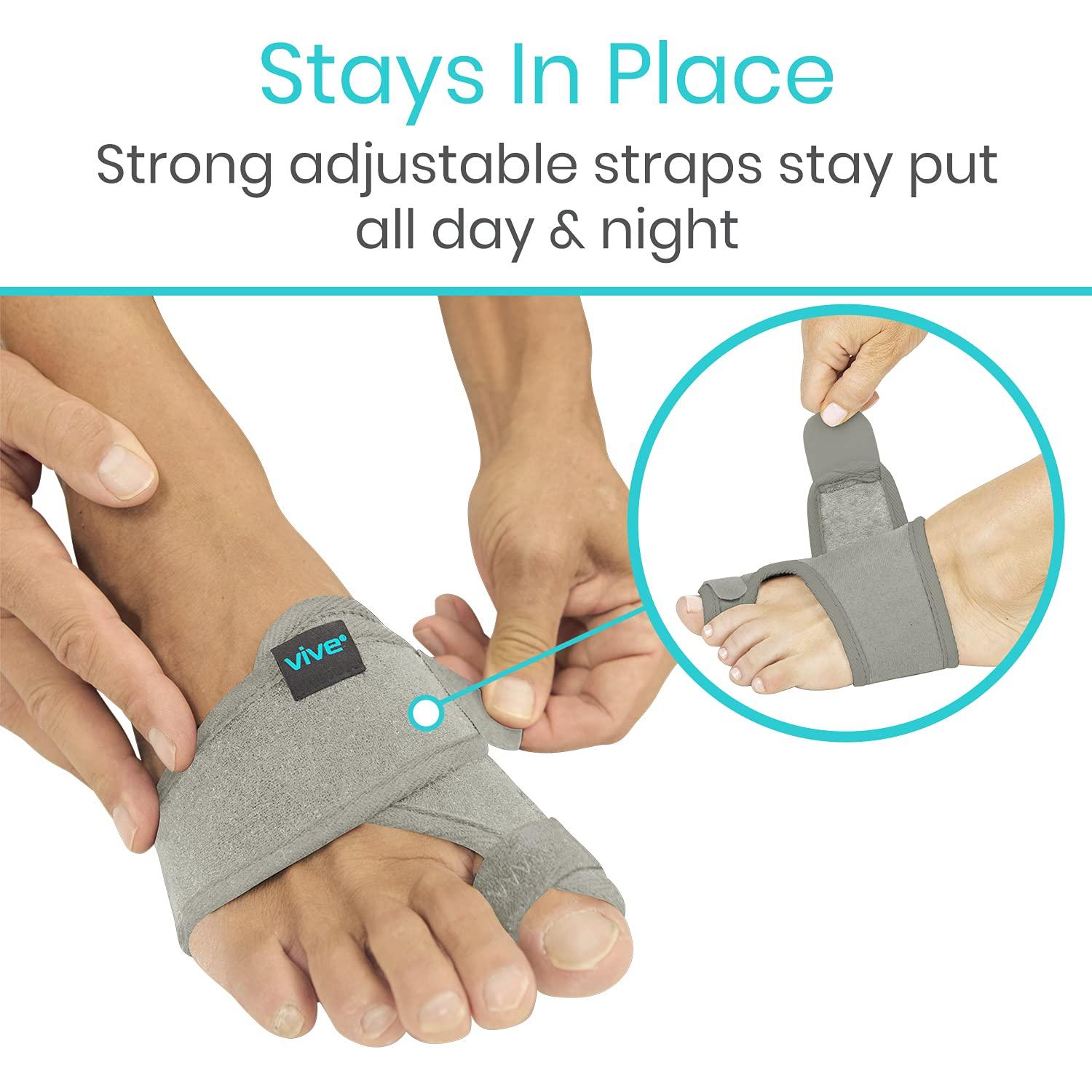 Vive Bunion Brace Big Toe Corrector Straightener With SplintHallux Valgus Pad Joint Pain Relief, Alignt TreattOrthopedic Sleeve Foot Wrap Support