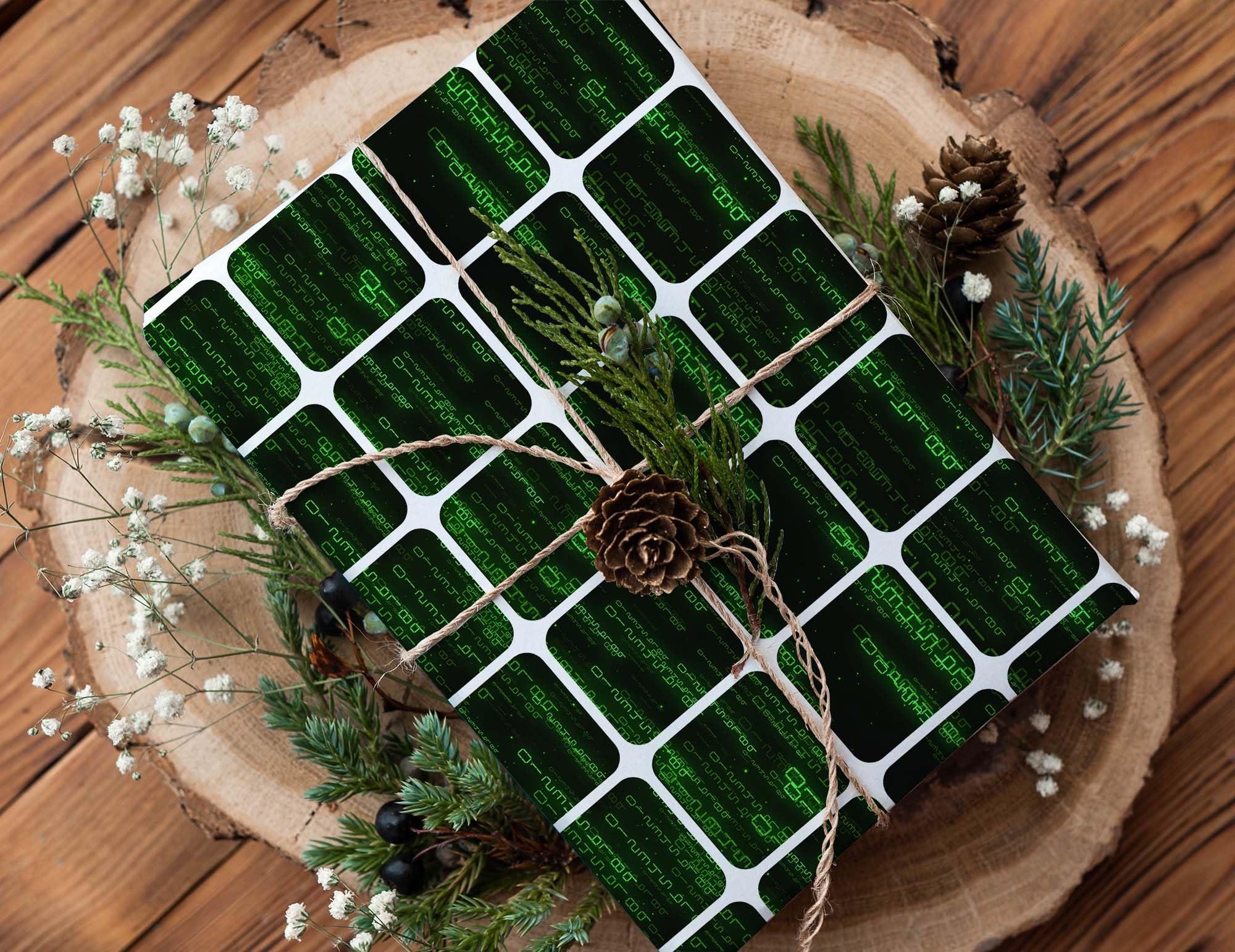 Generic Computer Binary Code Premium Wrapping Paper Roll Gift Wrap Sheet for Christmas Presents Birthday Party Decorations (12 foot x 30 inch roll)