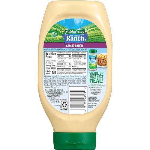 Hidden Valley Hidden Valley Garlic Ranch Condiment and Dressing, 20 Fluid Ounce Bottle (Package May Vary)