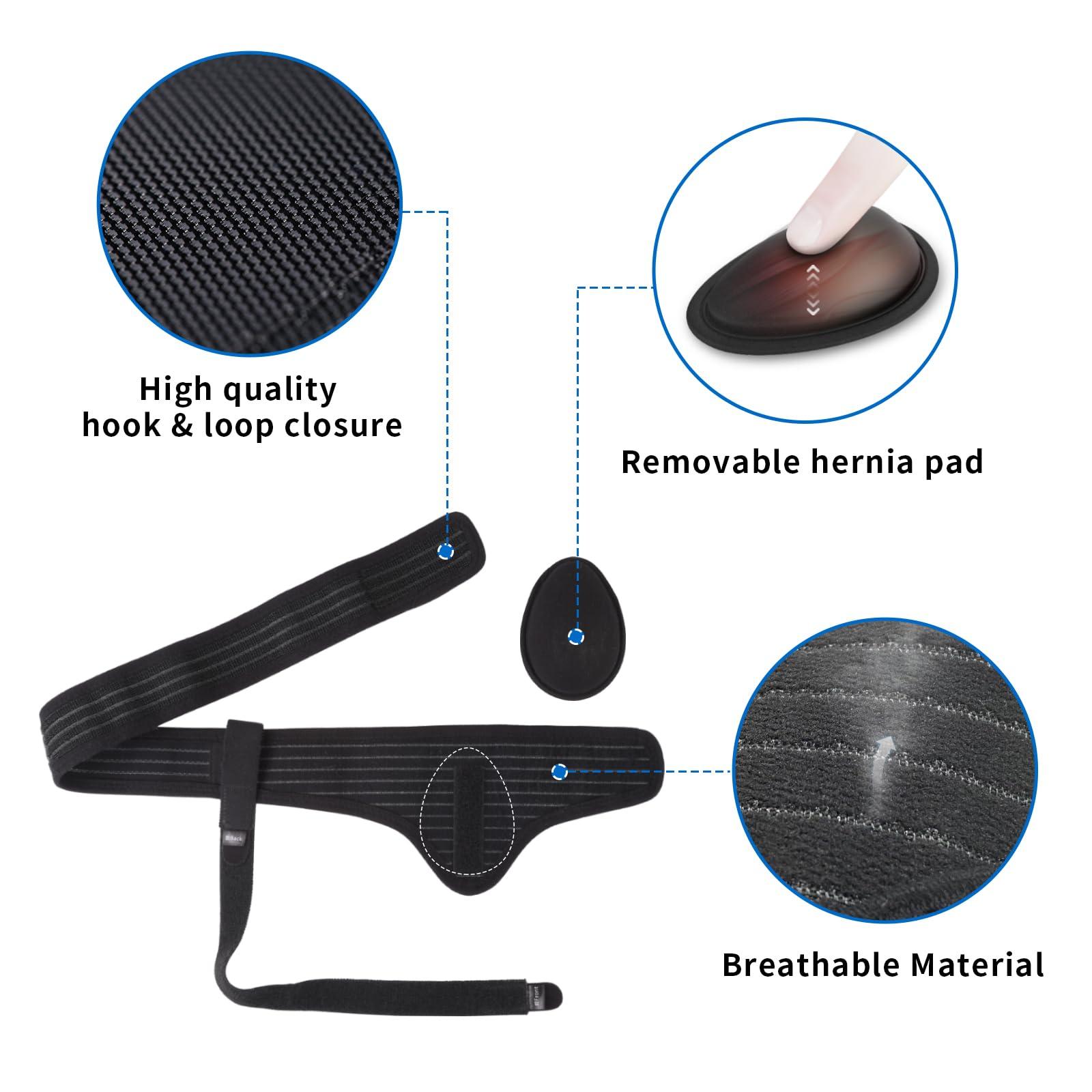 Velpeau Velpeau Hernia Belt for Men and Women, Fits Left or Right Side, Inguinal, Groin Hernia Support Truss Underwear Briefs, Pain Relief Recovery Adjustable Strap with Removable Compression Pad (Black, M)