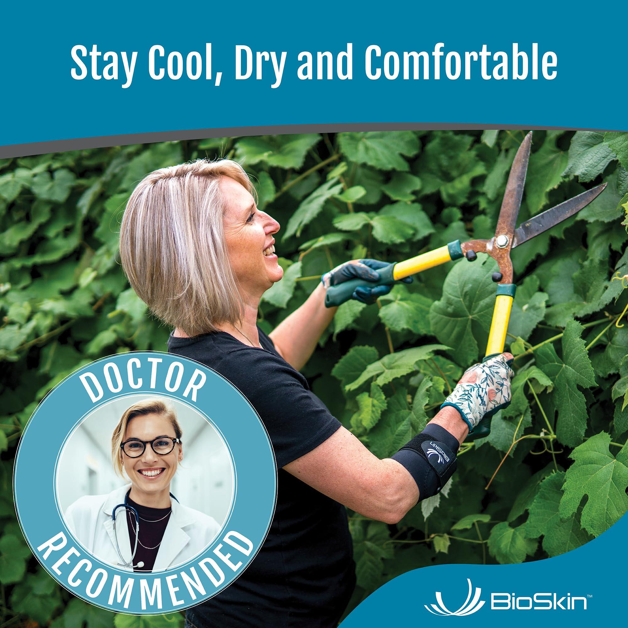 BIOSKIN BioSkin Elbow Brace for Tennis Elbow & Golfers Elbow - Pain Relief Elbow Brace for Men & Women, Reduce Joint Pain, Arthritis, Tendonitis, Bursitis, Workout