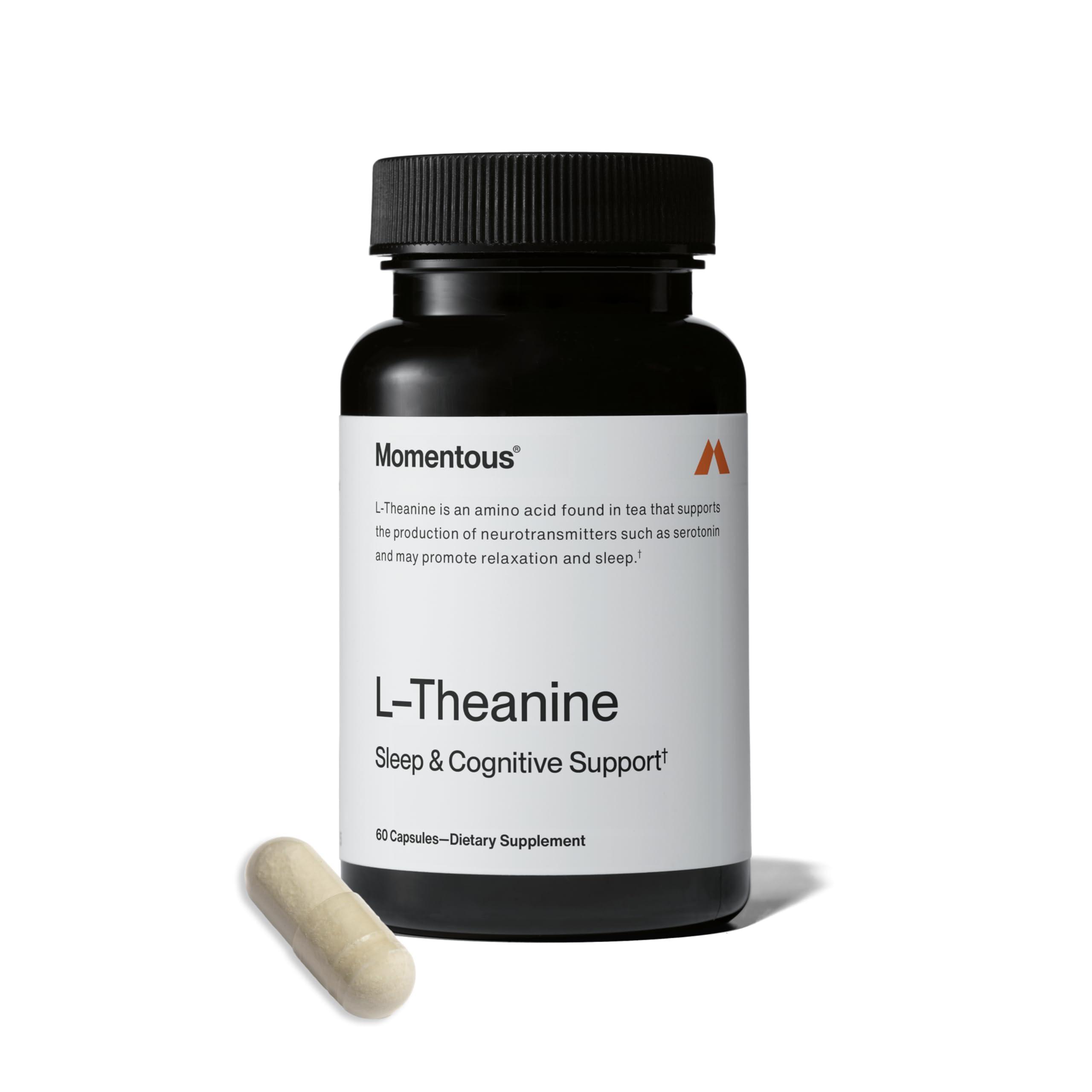Momentous Momentous L-Theanine Supplement - 200mg Capsules to Promote Relaxation and Focus - NSF Certified, GMO-Free, Gluten Free, 60 Servings