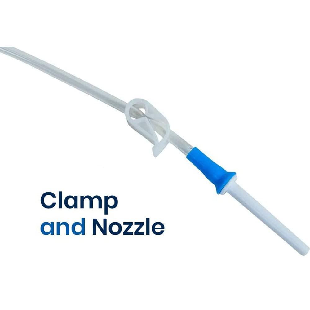 SoulGenie HealthAndYoga Replacement Enema Tubing Super Economical, Hygienic, Medical Grade PVC - 1.5 Meter with Hose Clamp and Nozzle Enema Supplies Compatible with most Bucket Bag Kits (2 Set)