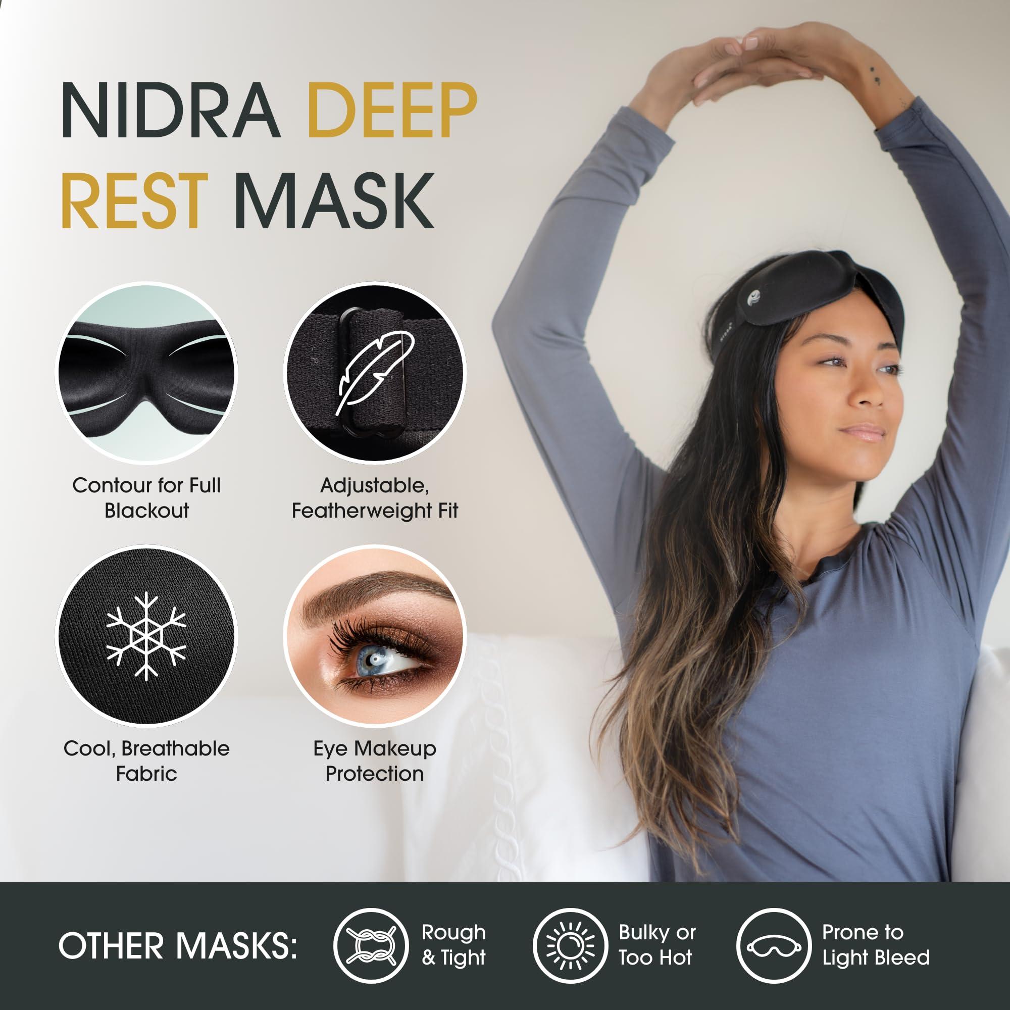 Nidra Nidra Small Medium Sleep Mask for Women & Men, Blackout Blindfold Eye Mask, Deep Rest, 3D Comfort Contoured for Side Sleepers, Lightweight & Soft, Light Blocking for Travel, Yoga, Sleeping, Purple