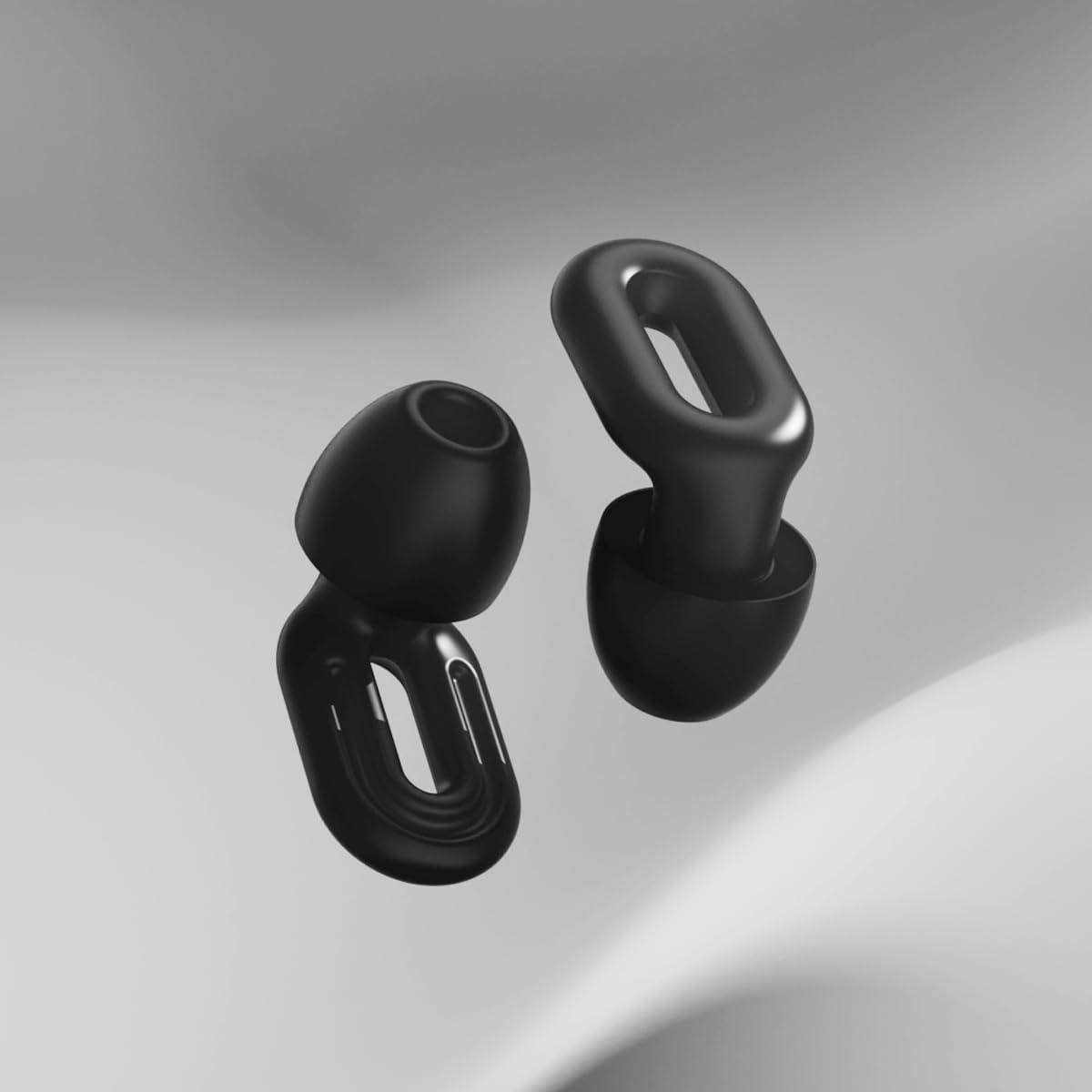 SACCATER Saccater Focus Noise-reducing Earplugs - Reusable Silicone Earplugs for Deep Focus, Work, Study, Comfy Sleep, Misophonia, Travel, Hearing Protection - Adjustable in XS/S/M/L, SNR 23, NRR 17, Black