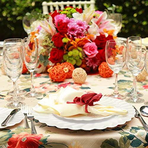 Oasis Creations Premium Hard Plastic Round White Plates – 50 x 6” -Washable & Reusable - Party Supplies For Birthdays, Celebrations, Buffets, Fiestas, Catering & More