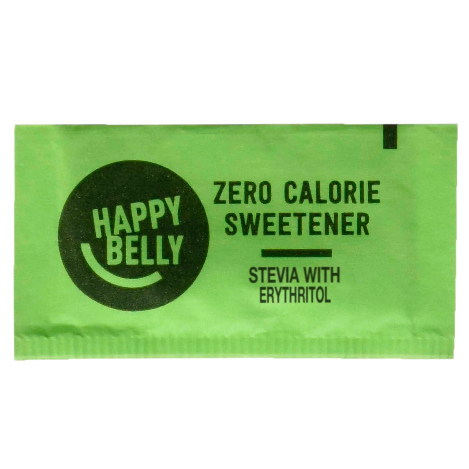 Happy Belly Amazon Brand - Happy Belly Zero Calorie Stevia Sweetener powder Packet, 1000 Count, 2.2 pound (Pack of 1)