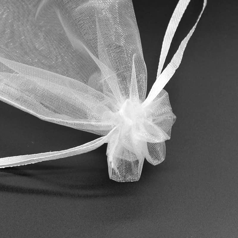 N\\A 100Pcs Sheer Organza Bags 4\"x6\"/10cmx15cm, Mesh Organza Gift Bags,White Wedding Favor Bags With Drawstring,Jewelry Pouches Party Festival Gift Bags Candy Bags