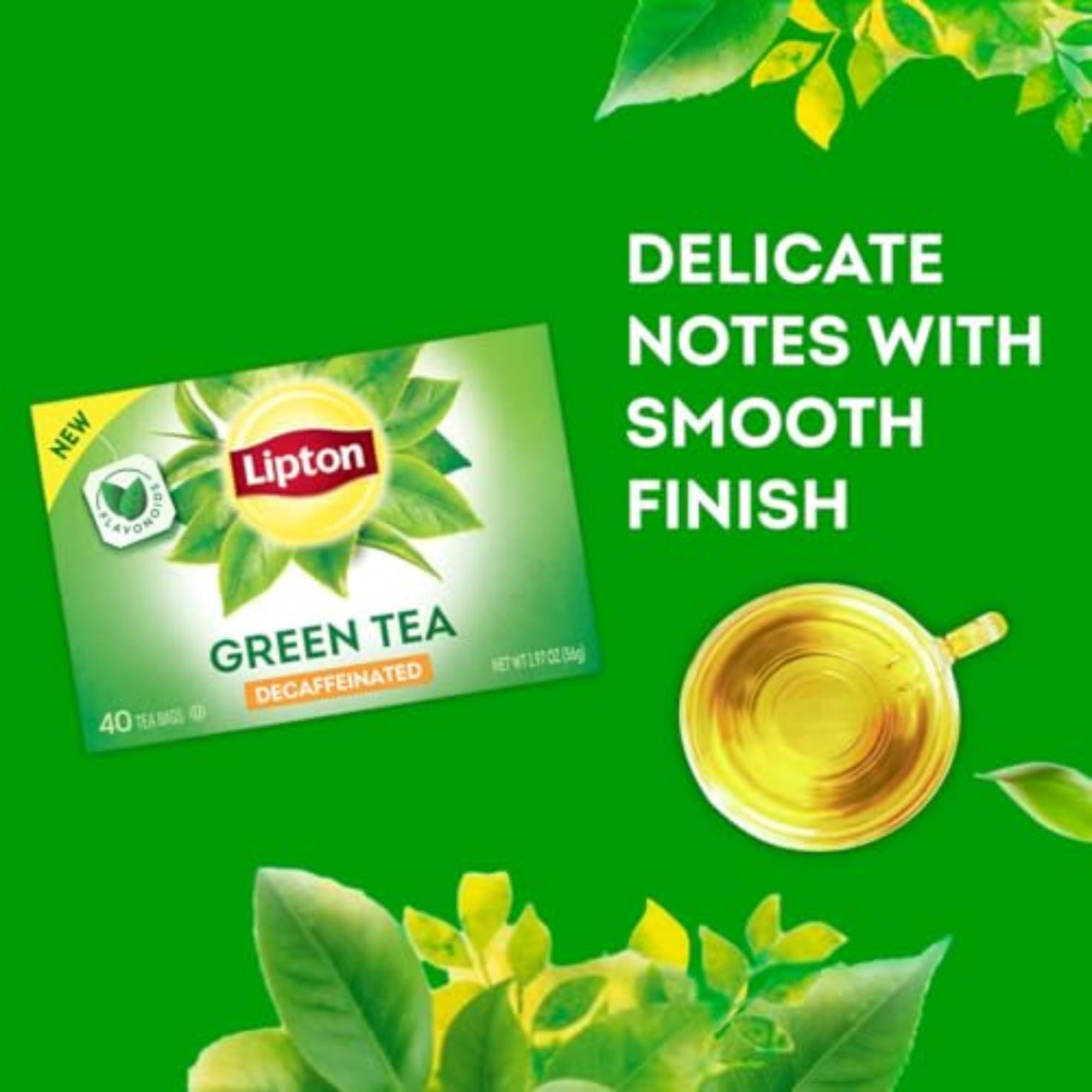 Lipton Lipton Decaf Green Tea Bags, Unsweetened Teabags for Hot or Iced Tea with Caffeine and Flavonoids, 240 Total Bags (40ct - Pack of 6)