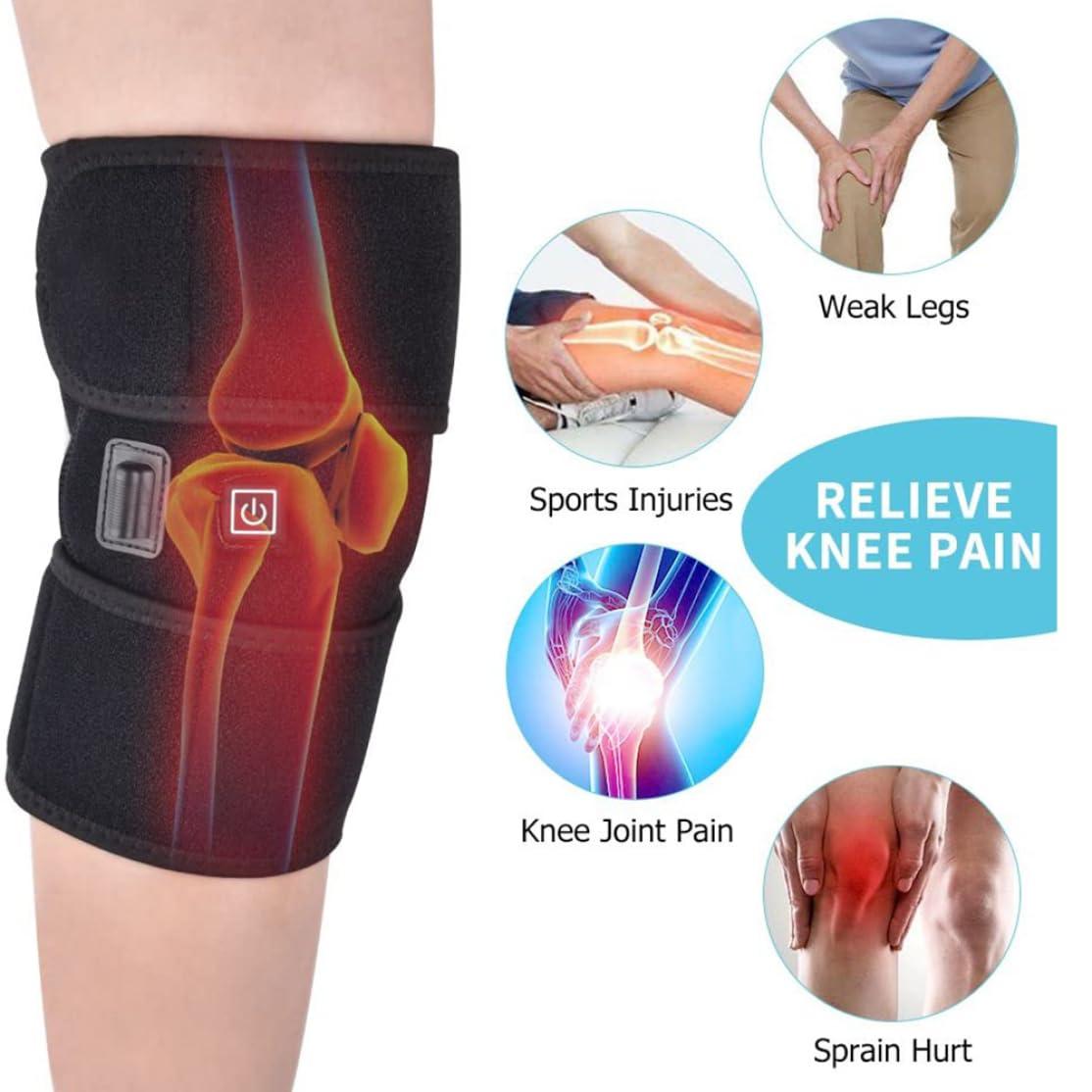 KUYYFDS Heated Knee Braces Pain Relief Heated Knee Pad Massager Support Warm Wrap Rechargeable Electric Adjustable Temperature for Winter