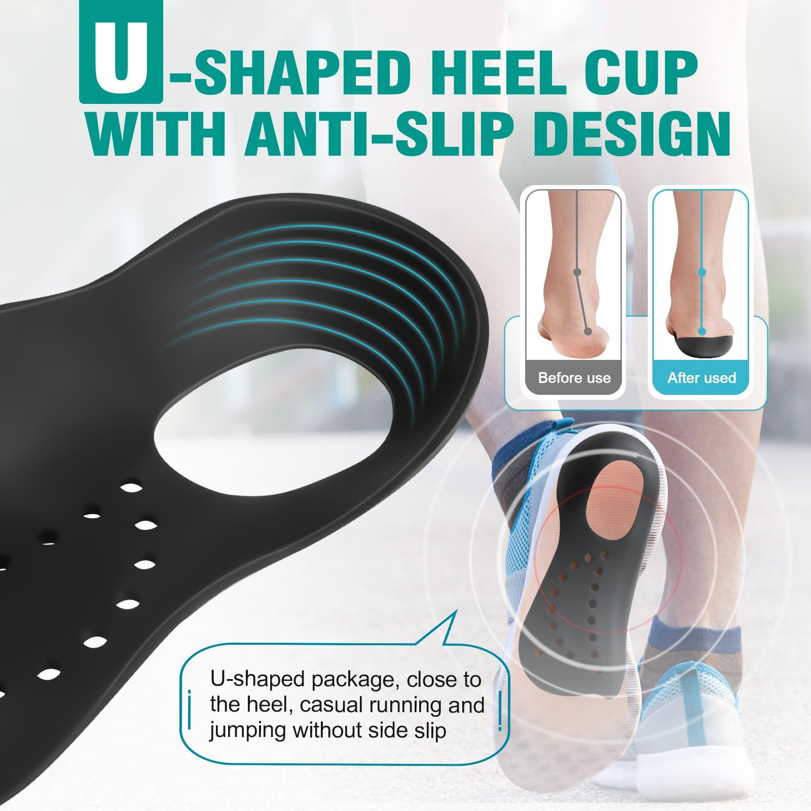 JWHOO JWHOO Arch Support Orthotics Shoe Inserts 1 Pair, Rapidly Relief Foot Pain, Flat feet, X/O Leg Correction, Plantar Fasciitis High Arches Insoles for Men &Women Standing All Day-Black,Size M