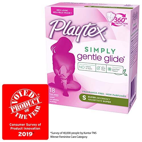 Playtex Playtex Gentle Glide Tampons with Triple Layer Protection, Super , Unscented - 18 Count (Pack of 2)