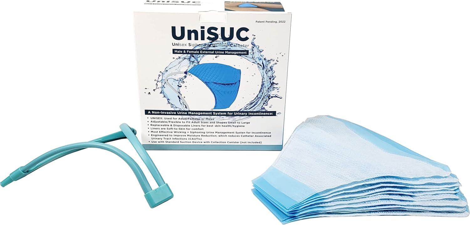 UniSUC UniSUC Unisex Urinary Catheter Starter Kit Siphoning System Adult Personal Care Disposable Liners Reusable Frame - Keeping You Dry All Night - External Catheter