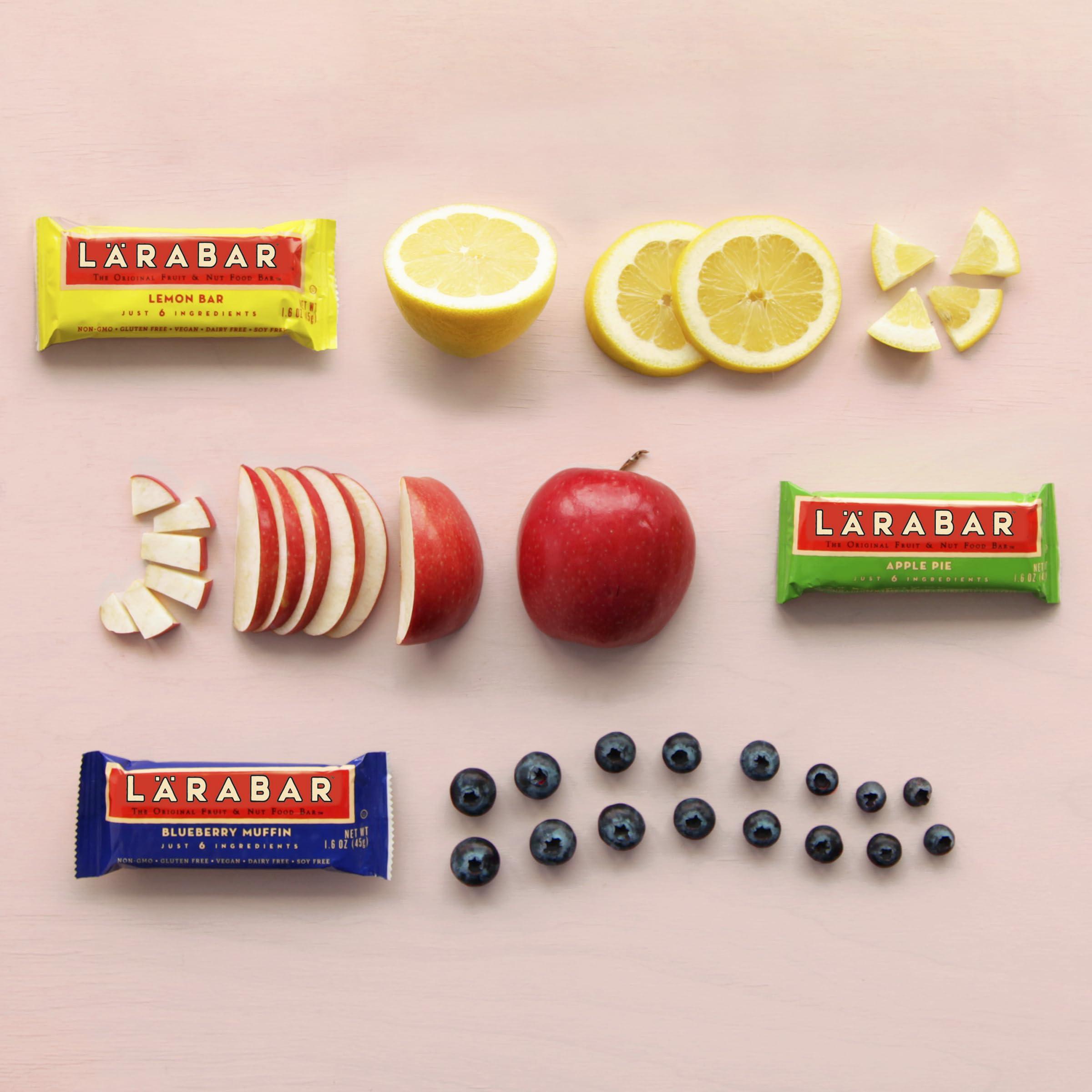 LÄRABAR Larabar Variety Pack, Blueberry Muffin, Lemon Bar, Apple Pie, Fruit & Nut Bars, 18 ct