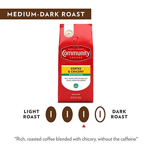 Community Coffee Community Coffee Decaf Coffee and Chicory 12 Ounce, Medium Dark Roast Ground Coffee, 12 Ounce Bag (Pack of 1)
