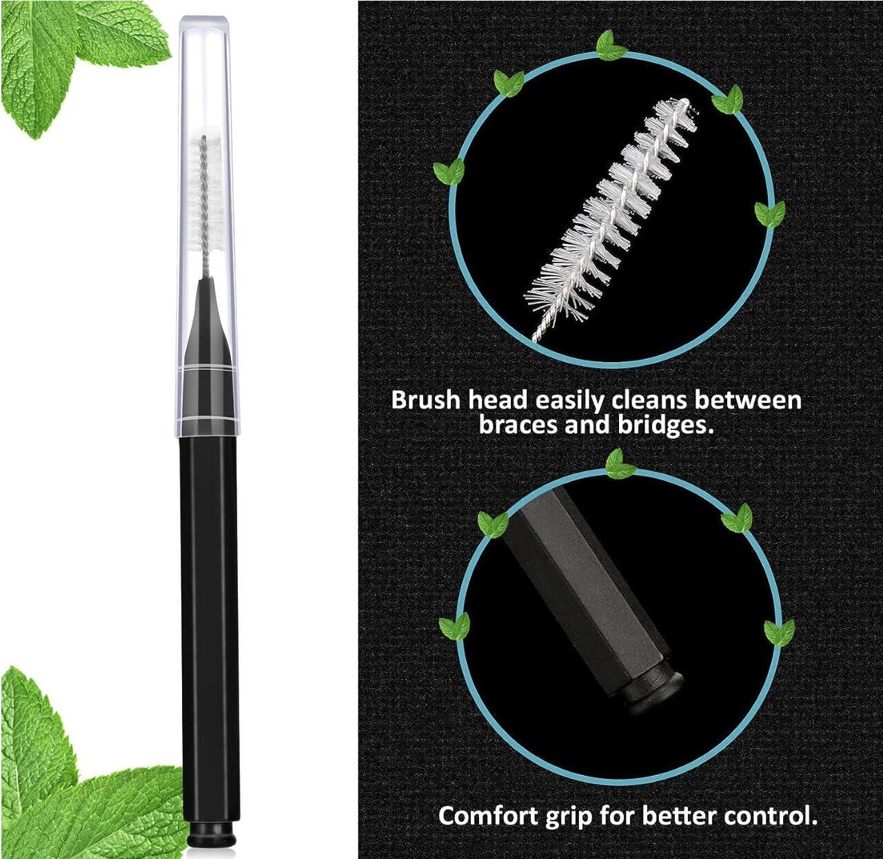 Duozhenzhu Duozhenzhu Interdental Brushes 100 Count, Gum Brushes Go Between Tight with Soft Bristles, Braces Brush for CleanerFlossing Toothpicks Tooth Cleaning Tool