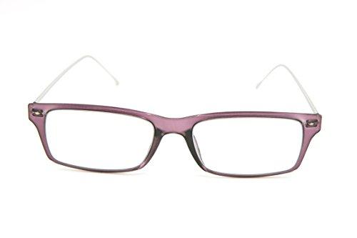 COLOR VIPER ColorViper Flexible Memory Frame reader Unisex lightweight Reading Glasses (Square shiny light purple, 2.50)