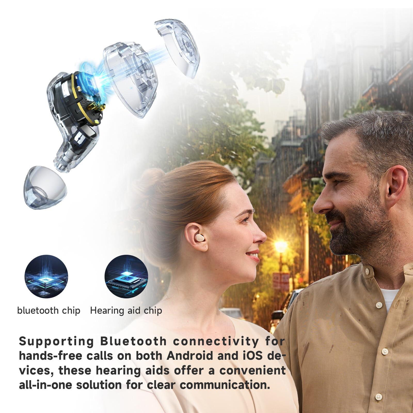 Edifier Mini Hearing Aids, Hearing Aids for Seniors with Bluetooth, Rechargeable Hearing Aid with Noise Cancellation,4 Professional Modes, OTC Hearing Amplifier,Nearly Invisible & Comfortable,App Control,Clear Sound