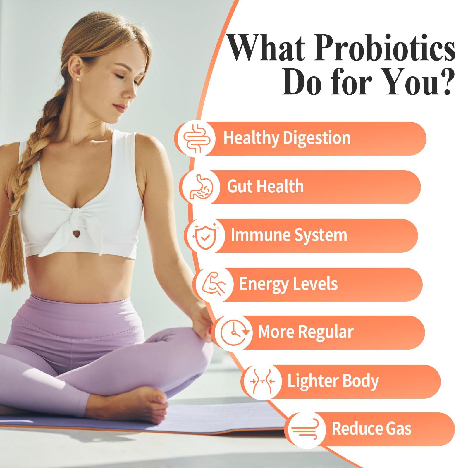 Lifeatlas 300 Billion CFU Probiotics - Probiotics for Women and Men, 12 Probiotic Strains Plus Prebiotic, for Immune & Digestive, Gut Health, Gas Bloating, Shelf Stable - 60 Capsules