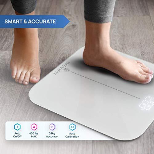 inevifit INEVIFIT Smart Premium Bathroom Scale, Highly Accurate Bluetooth Digital Bathroom Body Weight Scale, Precisely Measures Weight & BMI for Unlimited Users