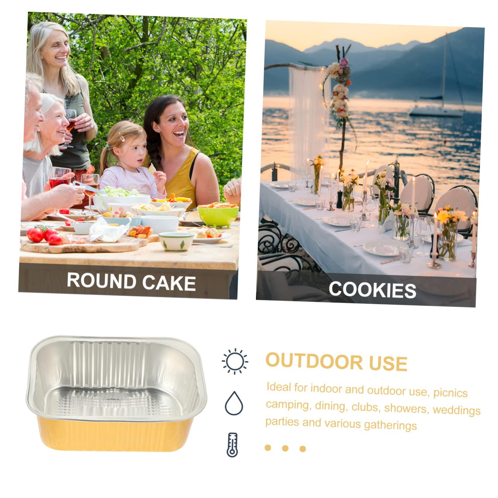 Zerodeko Zerodeko 40 Pcs Foil Cake Bowls Aluminium Foil Cups Barbecue Foil Pans Food Trays Disposable Ramekins with Lids Disposable Roasting Dessert Containers Aluminum Foil Camping Supplies Thicken